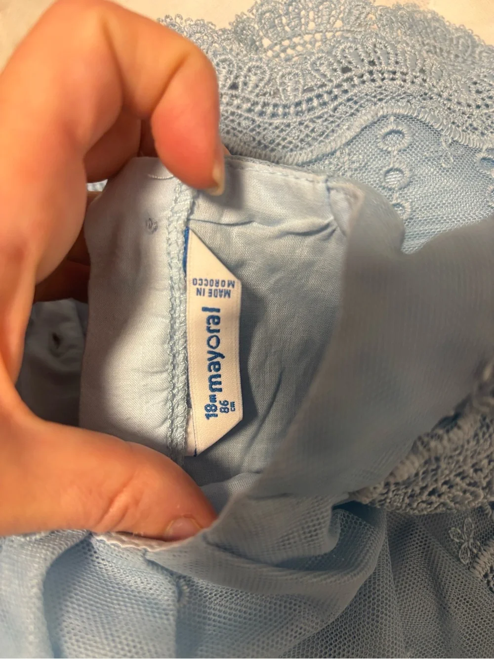 NWOT! Mayoral Younger Girls Blue Embroidered Tulle Dress! Size 18 mo!